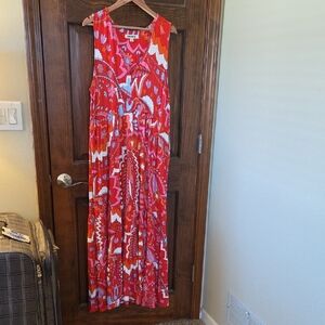 Boden Red and Pink Paisley Maxi Dress